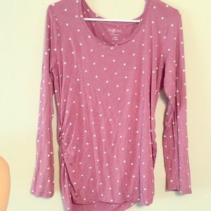 Light purple maternity long sleeve tee